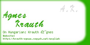 agnes krauth business card